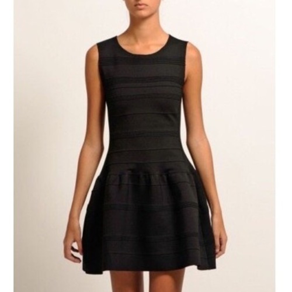 Maje Madison pleated stretch-jersey dress Black | Sz2